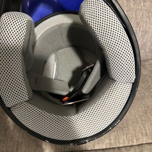 Gray and Black Helmet with Blue Interior